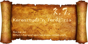 Keresztyén Terézia névjegykártya